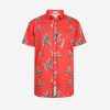feesthemd rood hawaii print
