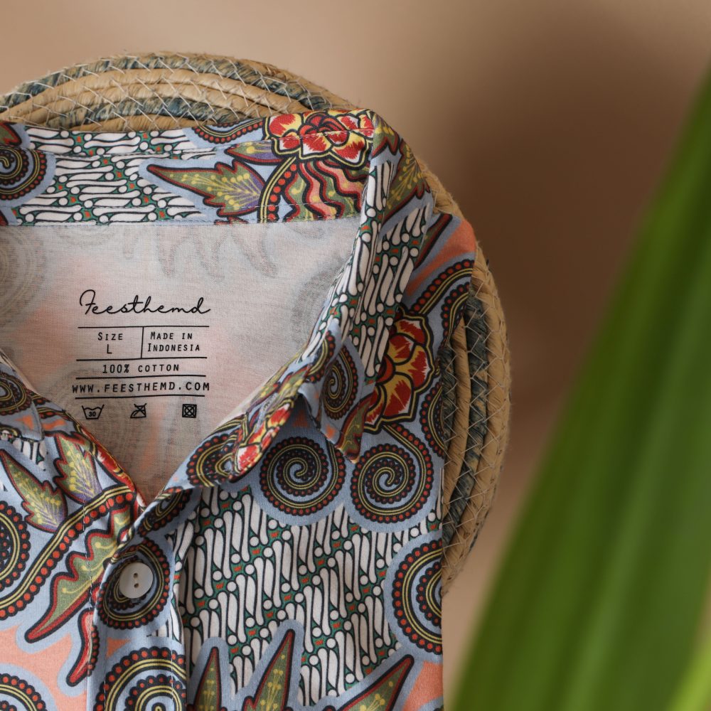 Feesthemd Batikkie met all-over batikprint